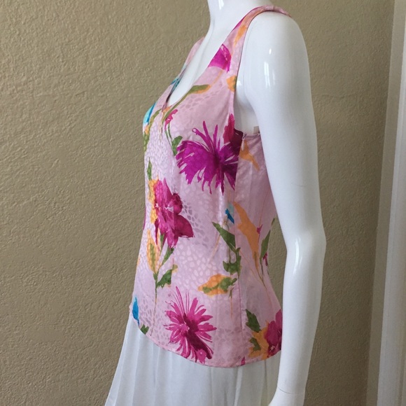 Escada Floral Print Silk Tank Top/Cami Size 34 - Picture 3 of 8